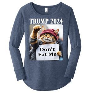 Trump 2024 Dont Eat Me Funny Cat Election Women's Perfect Tri Tunic Long Sleeve Shirt