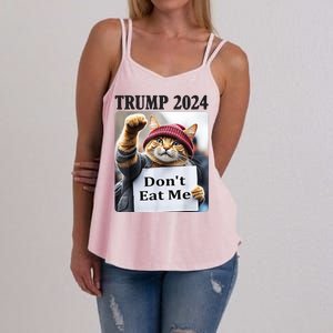 Trump 2024 Dont Eat Me Funny Cat Election Women's Strappy Tank