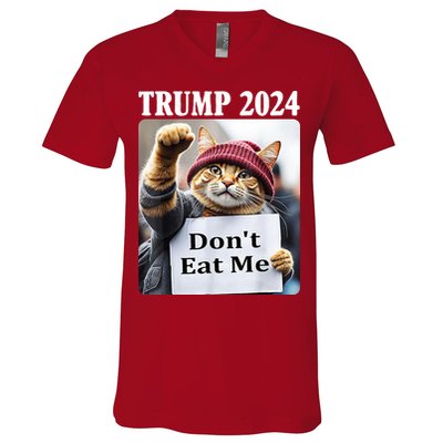 Trump 2024 Dont Eat Me Funny Cat Election V-Neck T-Shirt