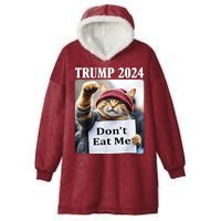 Trump 2024 Dont Eat Me Funny Cat Election Hooded Wearable Blanket