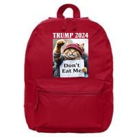 Trump 2024 Dont Eat Me Funny Cat Election 16 in Basic Backpack