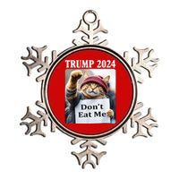 Trump 2024 Dont Eat Me Funny Cat Election Metallic Star Ornament