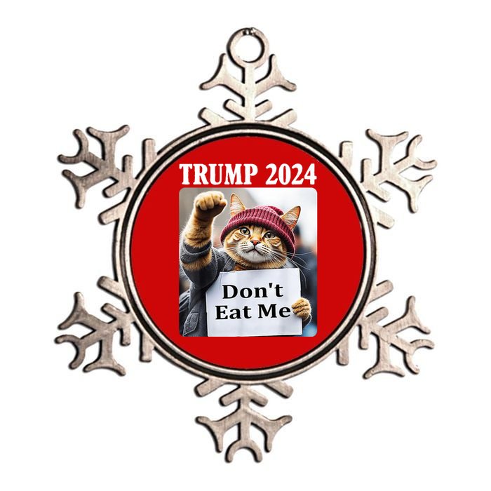 Trump 2024 Dont Eat Me Funny Cat Election Metallic Star Ornament