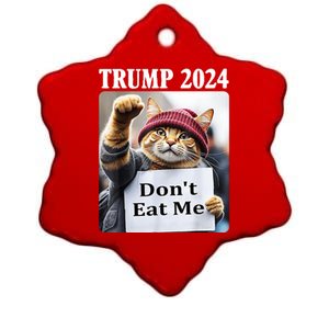 Trump 2024 Dont Eat Me Funny Cat Election Ceramic Star Ornament