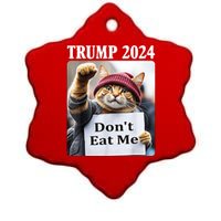 Trump 2024 Dont Eat Me Funny Cat Election Ceramic Star Ornament