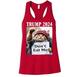 Trump 2024 Dont Eat Me Funny Cat Election Women's Racerback Tank