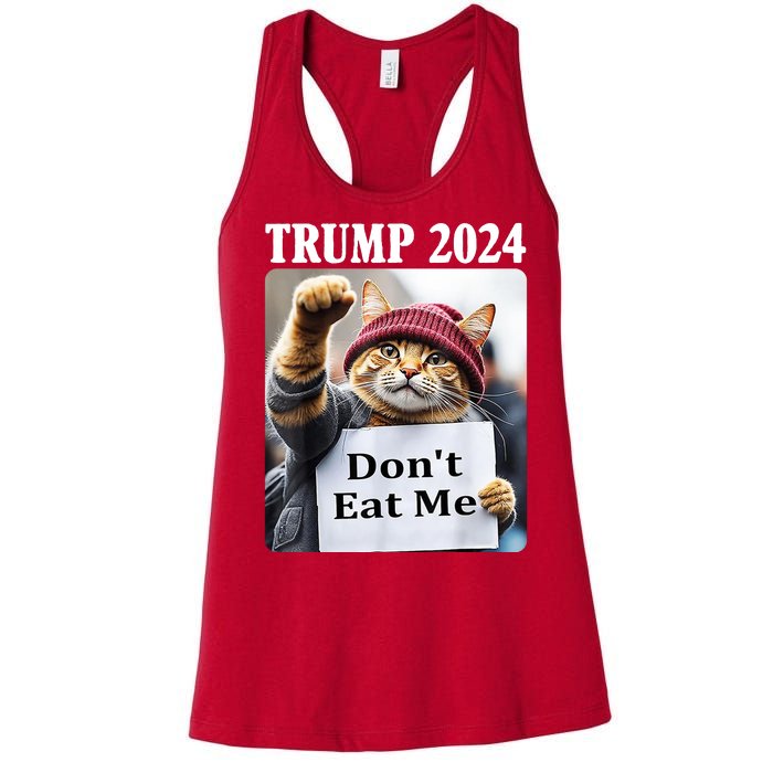 Trump 2024 Dont Eat Me Funny Cat Election Women's Racerback Tank