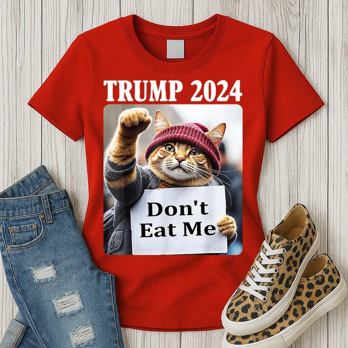 Trump 2024 Dont Eat Me Funny Cat Election Womens T-Shirt