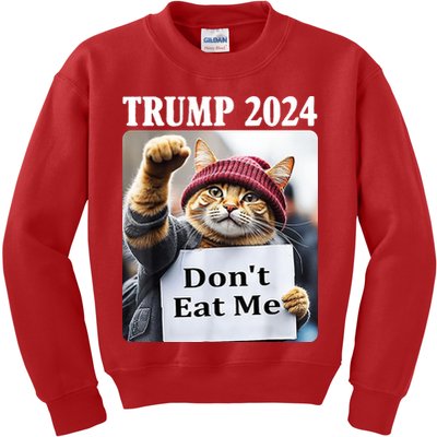 Trump 2024 Dont Eat Me Funny Cat Election Kids Sweatshirt