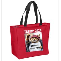 Trump 2024 Dont Eat Me Funny Cat Election Zip Tote Bag