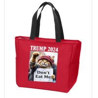 Trump 2024 Dont Eat Me Funny Cat Election Zip Tote Bag