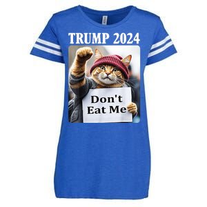 Trump 2024 Dont Eat Me Funny Cat Election Enza Ladies Jersey Football T-Shirt