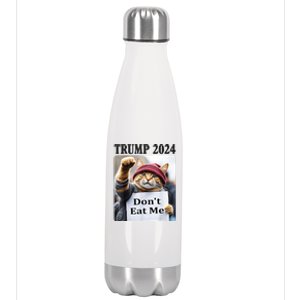 Trump 2024 Dont Eat Me Funny Cat Election Stainless Steel Insulated Water Bottle