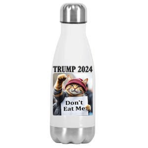 Trump 2024 Dont Eat Me Funny Cat Election Stainless Steel Insulated Water Bottle