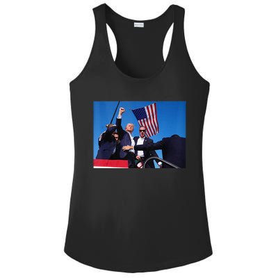 Trump 2024 Donald Trump Fist Pump Ladies PosiCharge Competitor Racerback Tank