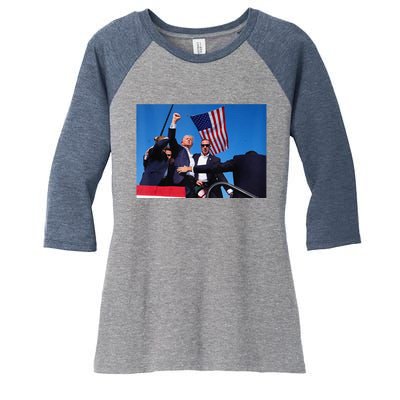 Trump 2024 Donald Trump Fist Pump Women's Tri-Blend 3/4-Sleeve Raglan Shirt