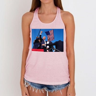 Trump 2024 Donald Trump Fist Pump Women's Knotted Racerback Tank