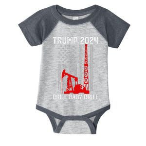 Trump 2024 Drill Baby Drill 4th Of July Independence Day Infant Baby Jersey Bodysuit