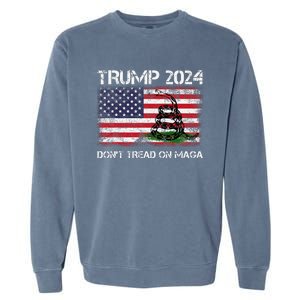 Trump 2024 DonT Tread On Maga American Us Flag Snake Garment-Dyed Sweatshirt