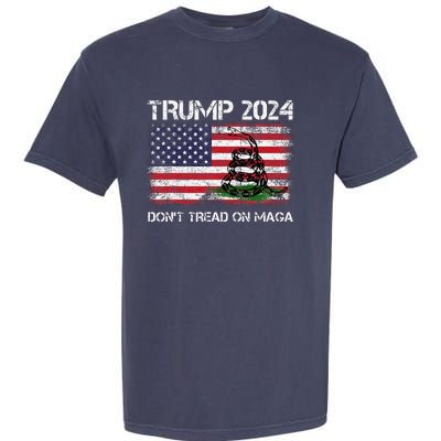 Trump 2024 DonT Tread On Maga American Us Flag Snake Garment-Dyed Heavyweight T-Shirt