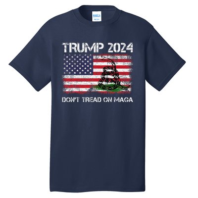 Trump 2024 DonT Tread On Maga American Us Flag Snake Tall T-Shirt