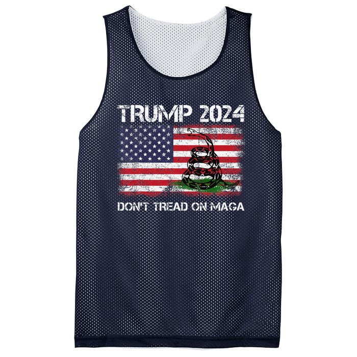 Trump 2024 DonT Tread On Maga American Us Flag Snake Mesh Reversible Basketball Jersey Tank