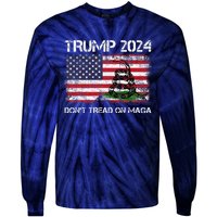 Trump 2024 DonT Tread On Maga American Us Flag Snake Tie-Dye Long Sleeve Shirt