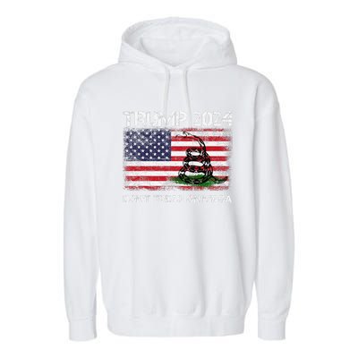 Trump 2024 DonT Tread On Maga American Us Flag Snake Garment-Dyed Fleece Hoodie