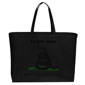 Trump 2024 DonT Tread On Maga Snake Rattlesnake On Grass Cotton Canvas Jumbo Tote