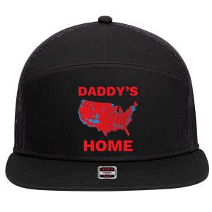 Trump 2024 DaddyS Home Trump Won 2024 Electoral College Map 7 Panel Mesh Trucker Snapback Hat