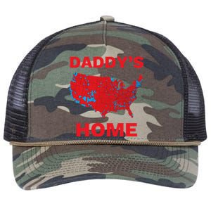 Trump 2024 DaddyS Home Trump Won 2024 Electoral College Map Retro Rope Trucker Hat Cap