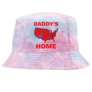 Trump 2024 DaddyS Home Trump Won 2024 Electoral College Map Tie-Dyed Bucket Hat