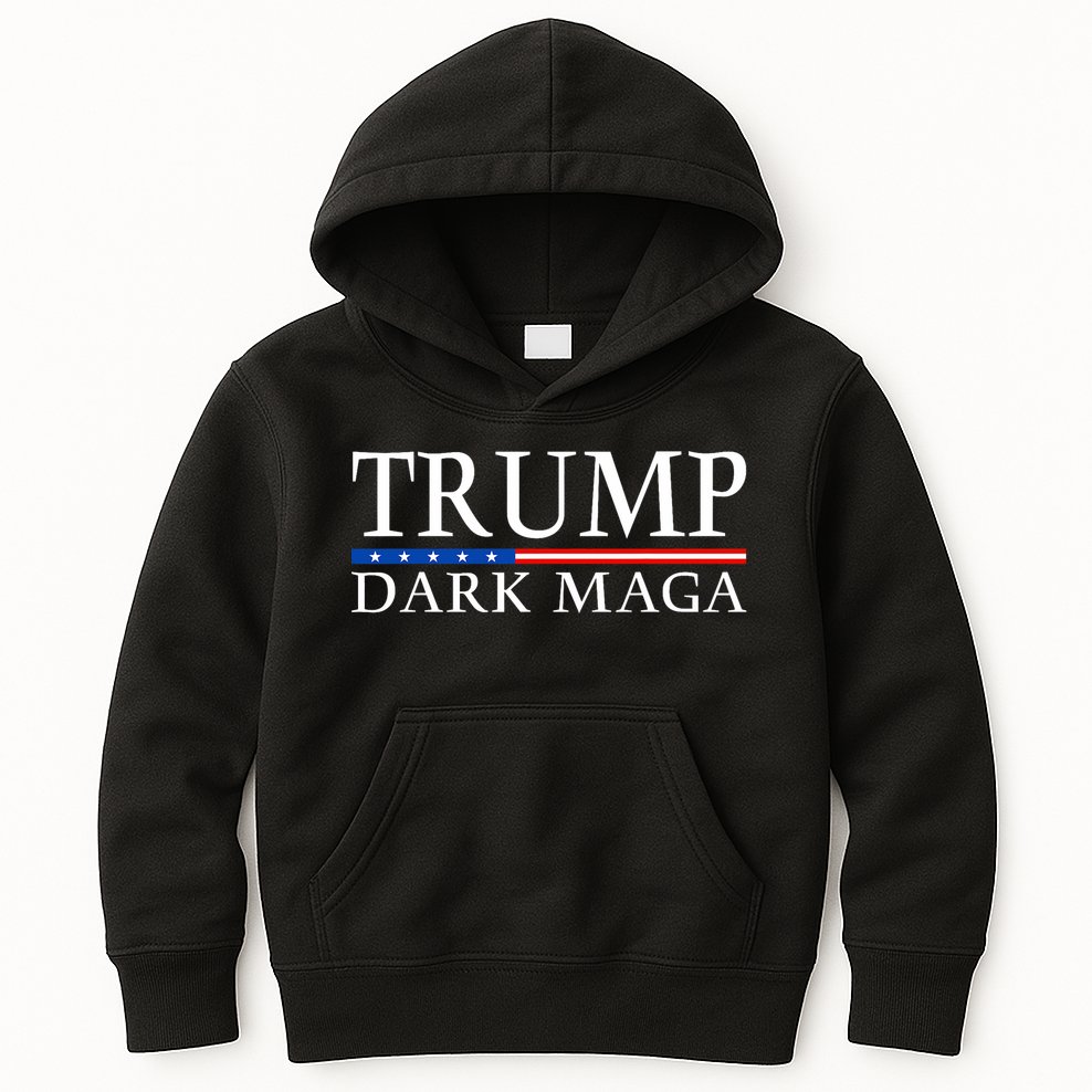 Trump 2024 Dark Maga President Donald Trump Kids Hoodie