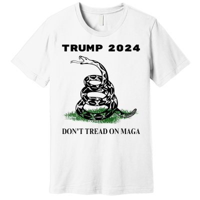 Trump 2024 DonT Tread On Maga Snake Rattlesnake On Grass.Png Premium T-Shirt