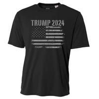 Trump 2024 Distressed American Flag Patriotic Military Cooling Performance Crew T-Shirt