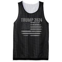 Trump 2024 Distressed American Flag Patriotic Military Mesh Reversible Basketball Jersey Tank