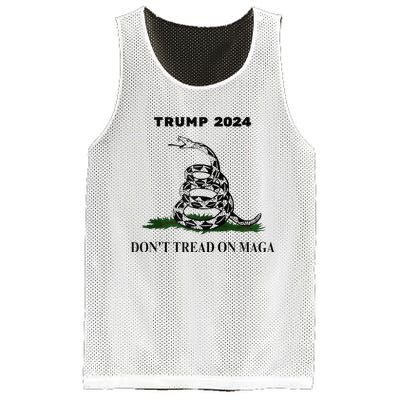 Trump 2024 DonT Tread On Maga Snake Rattlesnake Yellow Flag Mesh Reversible Basketball Jersey Tank