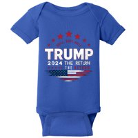 Trump 2024 Drill Drill Us Flag Republican 4th Of July Gift Baby Bodysuit