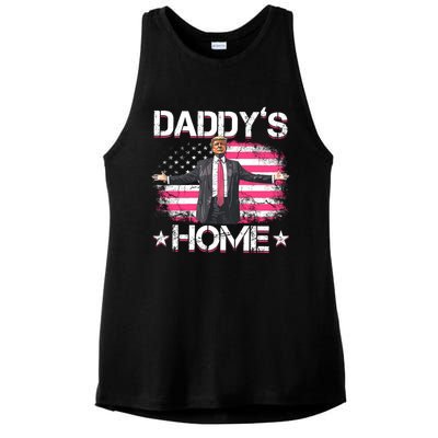 Trump 2024 Daddys Home Funny Trump Gift Ladies PosiCharge Tri-Blend Wicking Tank