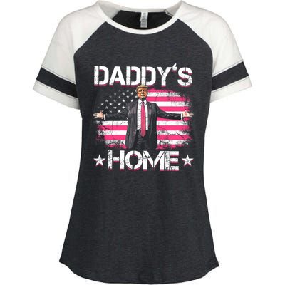 Trump 2024 Daddys Home Funny Trump Gift Enza Ladies Jersey Colorblock Tee