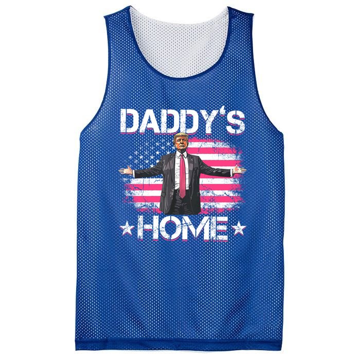 Trump 2024 Daddys Home Funny Trump Gift Mesh Reversible Basketball Jersey Tank