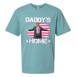 Trump 2024 Daddys Home Funny Trump Gift Sueded Cloud Jersey T-Shirt