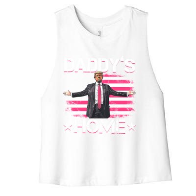 Trump 2024 Daddys Home Funny Trump Gift Women's Racerback Cropped Tank