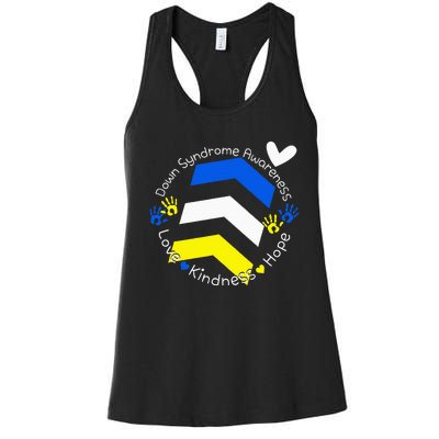 Trisomy 21 Down Syndrome Extra Three Chromosome Arrows Women's Racerback Tank