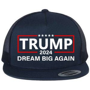 Trump 2024 Dream Big Again Flat Bill Trucker Hat