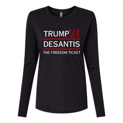 Trump 24 Desantis The Freedom Ticket Womens Cotton Relaxed Long Sleeve T-Shirt