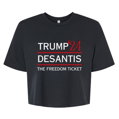 Trump 24 Desantis The Freedom Ticket Bella+Canvas Jersey Crop Tee