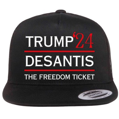 Trump 24 Desantis The Freedom Ticket Flatbill Hat