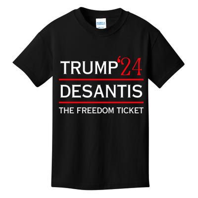 Trump 24 Desantis The Freedom Ticket Kids T-Shirt