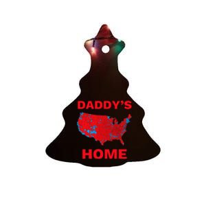 Trump 2024 DaddyS Home Trump Won 2024 Electoral College Map Ceramic Tree Ornament